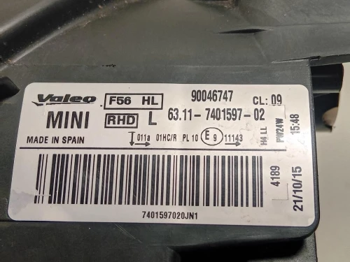 Proiettore ANT SX 90046747 Mini MINI ONE F56 2014