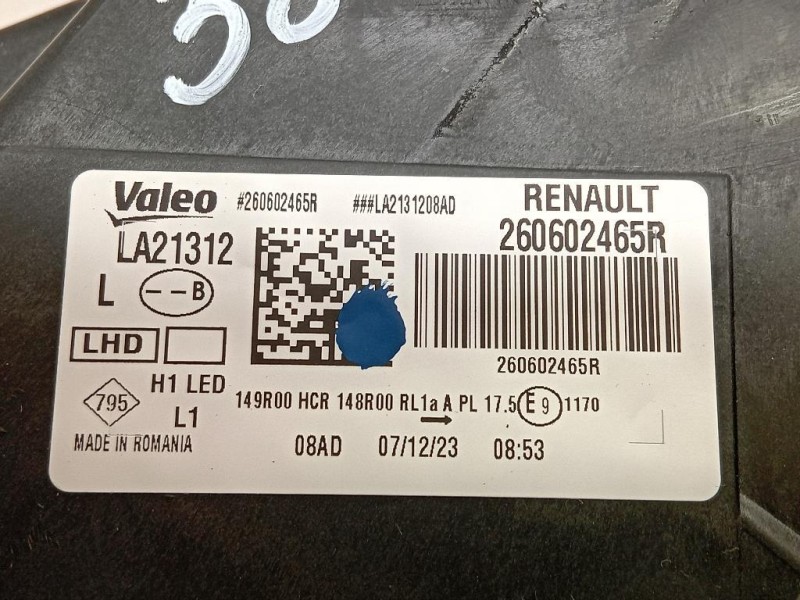 Proiettore ANT SX 260602465R Dacia Duster II 2018