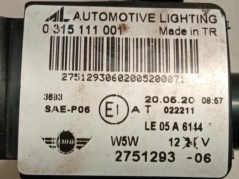 Fendinebbia ANT SX 1315300100 Mini MINI Cooper R56 2007