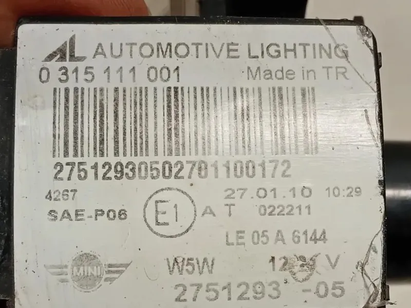 Fendinebbia ANT SX 2751293-05 Mini MINI Cooper R56 2007