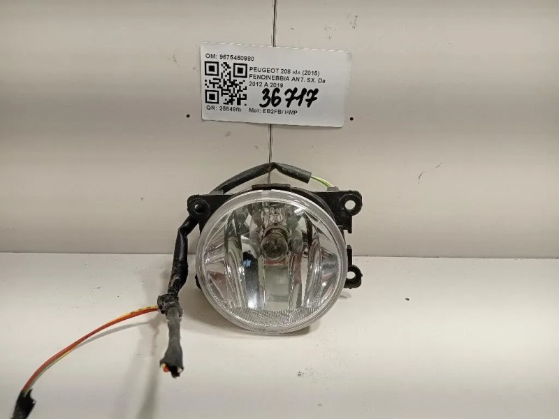 Fendinebbia ANT SX 9675450980 Peugeot 208 I 2015
