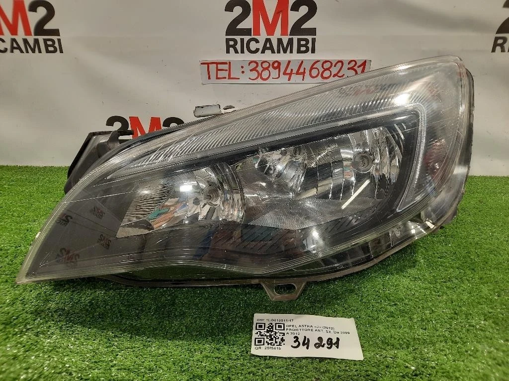 Proiettore ANT SX 1LG010011-17 Opel Astra J 2012