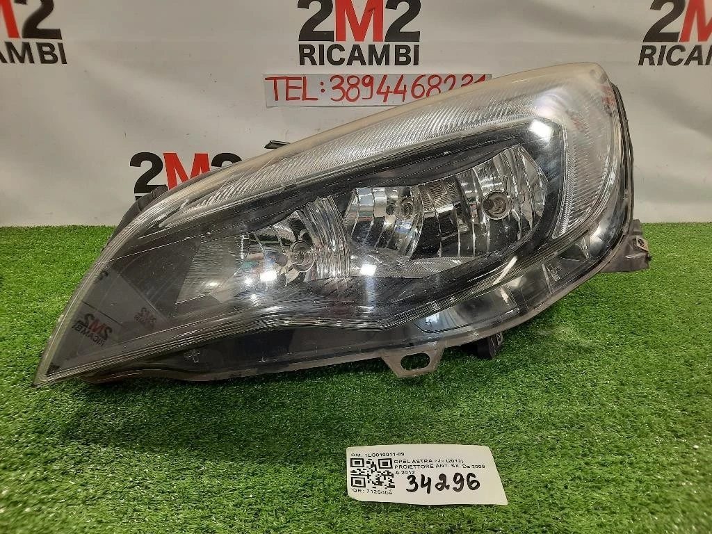 Proiettore ANT SX 1LG010011-09 Opel Astra J 2012