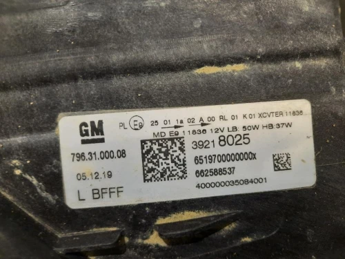 Proiettore ANT SX 39218025 Opel Astra K 2019