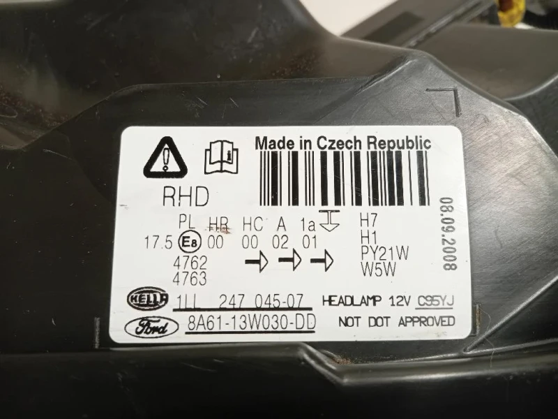 Proiettore ANT SX 1LL 247 045-07 Ford Fiesta VI 2008