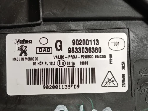 Proiettore ANT SX 9833036380 Peugeot 208 II 2019