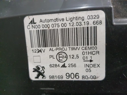 Proiettore ANT SX 9816990680 Peugeot 308 II 2017