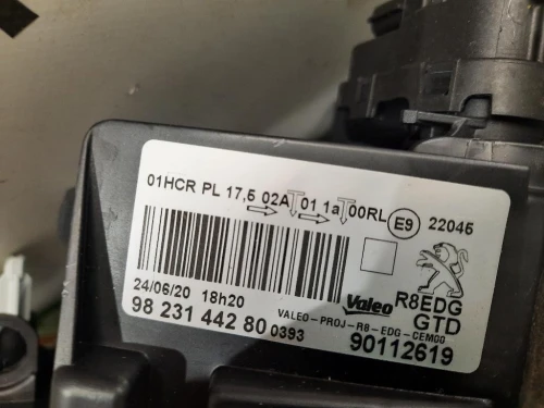 Proiettore ANT SX 9823144280 Peugeot 508 II 2018