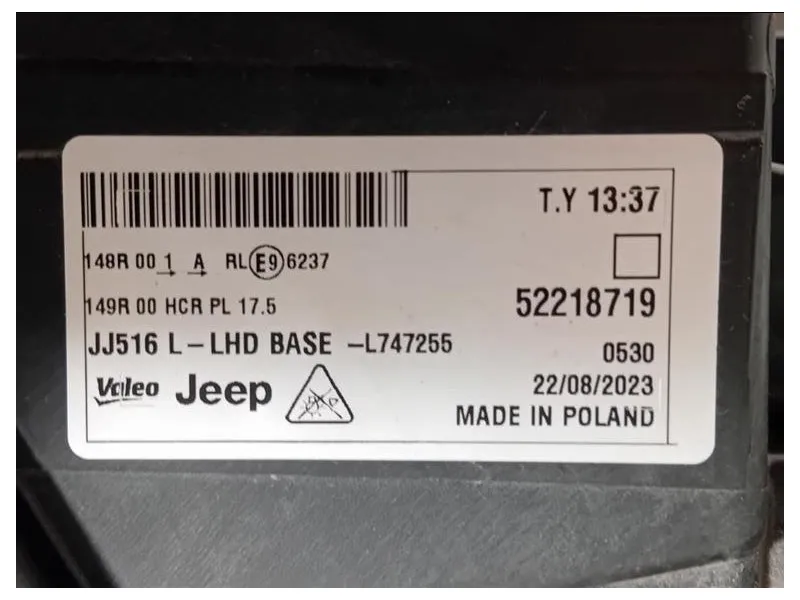 Proiettore ANT SX 52218719 Jeep Avenger 2022