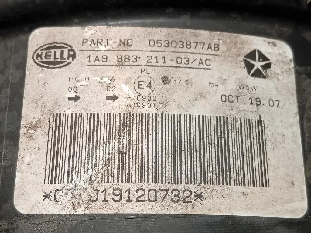 Proiettore ANT SX 05303877AB Jeep Patriot 2007