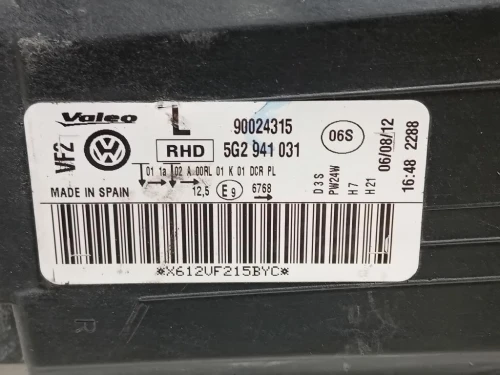 Proiettore ANT SX 5G2941031 DANNO IN FOTO Volkswagen GOLF VII 2017