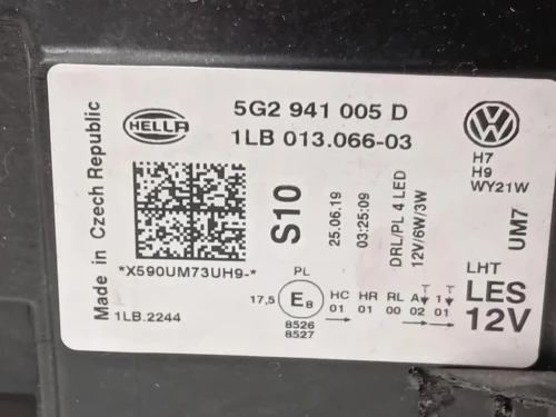 Proiettore ANT SX 5G2941005D Volkswagen GOLF VII 2017