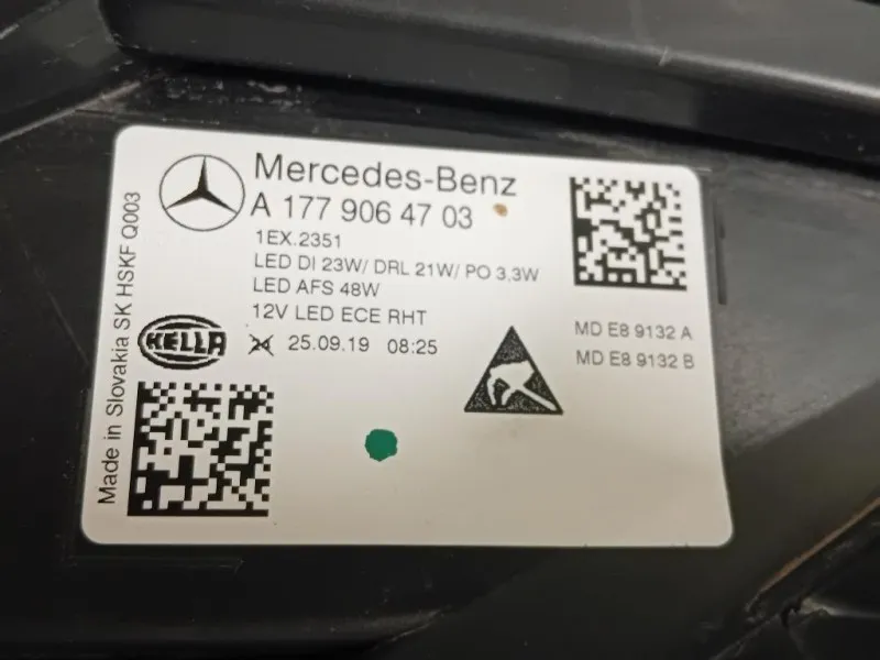 Proiettore ANT SX A1779063703 Mercedes Classe A W177 2018