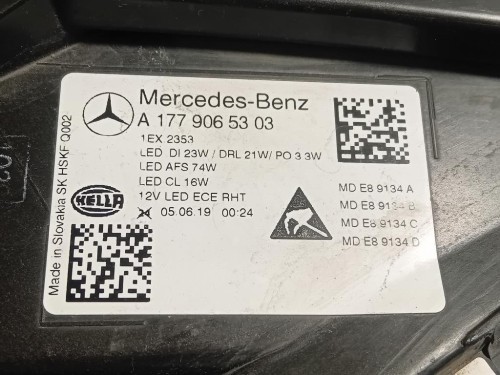 Proiettore ANT SX A1779065303 Mercedes Classe A W177 2018
