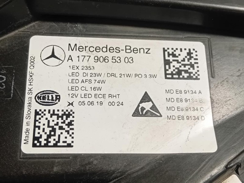 Proiettore ANT SX A1779065303 Mercedes Classe A W177 2018