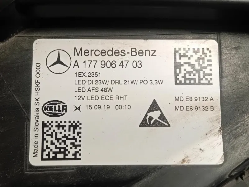 Proiettore ANT SX A1779064703 Mercedes Classe A W177 2018