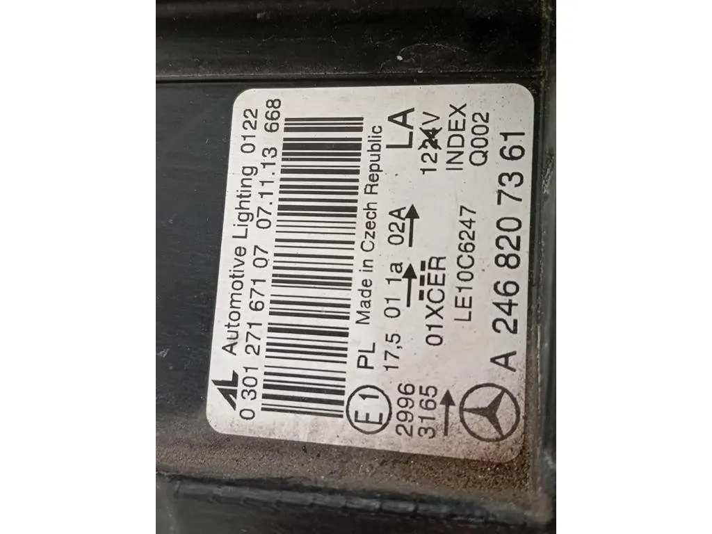 Proiettore ANT SX A2468207361 Mercedes Classe B W246 2012