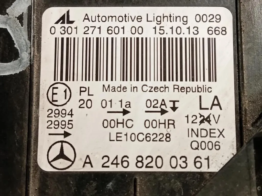 Proiettore ANT SX A2468200161 A2468200361 Mercedes Classe B W246 2012