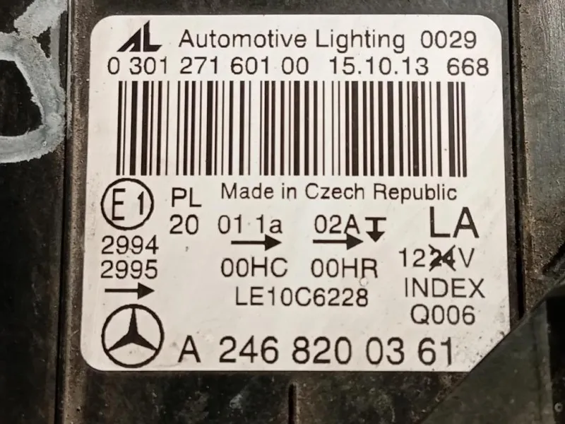 Proiettore ANT SX A2468200161 A2468200361 Mercedes Classe B W246 2012
