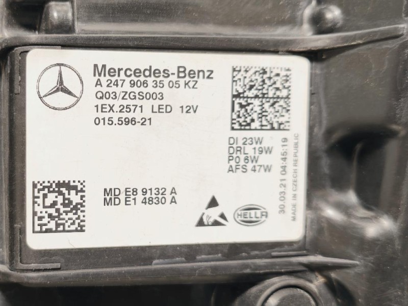 Proiettore ANT SX A2479063505KZ Mercedes Classe B W247 2019