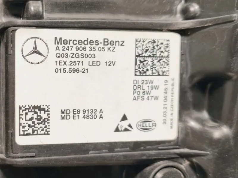 Proiettore ANT SX A2479063505KZ Mercedes Classe B W247 2019