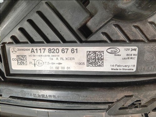 Proiettore ANT SX A1178206761 Mercedes Classe CLA C117 2016