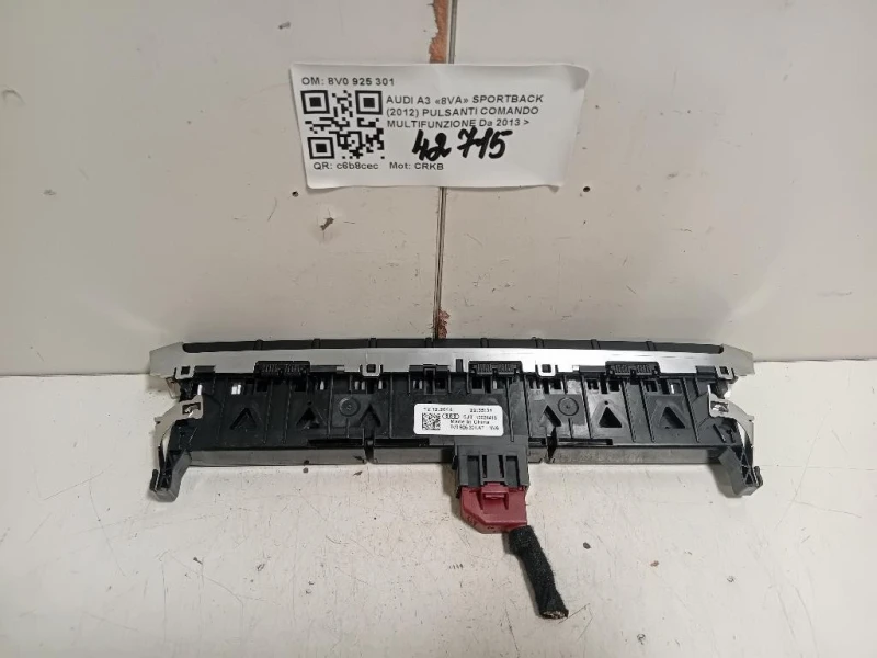 Pulsanti Comando Multifunzione 8V0 925 301 Audi A3 8VA Sportback 2012