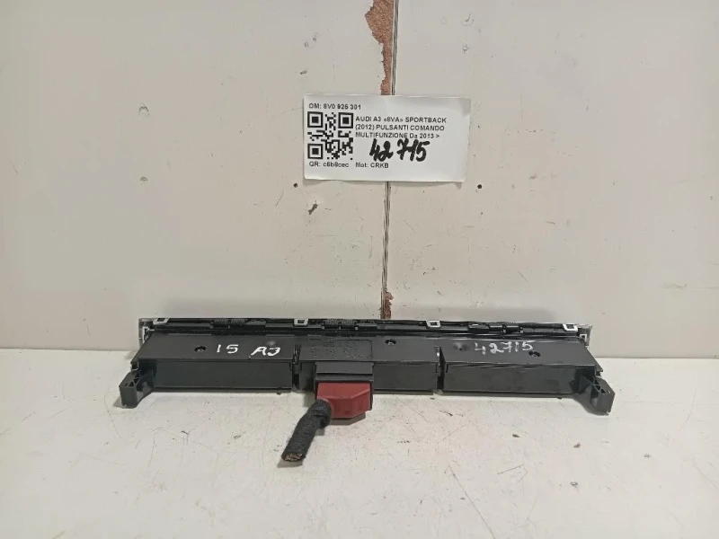 Pulsanti Comando Multifunzione 8V0 925 301 Audi A3 8VA Sportback 2012
