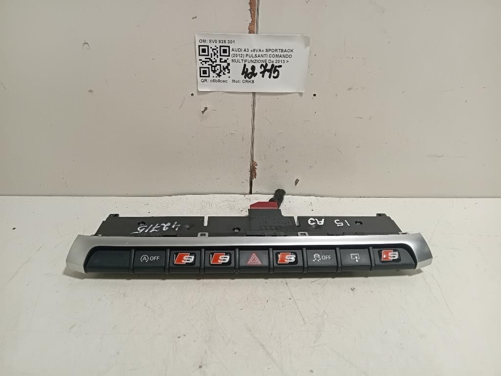 Pulsanti Comando Multifunzione 8V0 925 301 Audi A3 8VA Sportback 2012