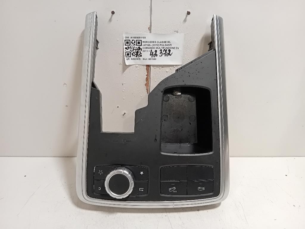 Pulsanti Comando Multifunzione A1669051151 Mercedes Classe ML W166 2012