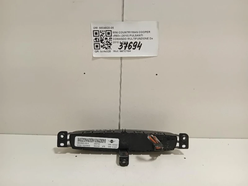 Pulsanti Comando Multifunzione 9804920-05 Mini Countryman Cooper R60 2010