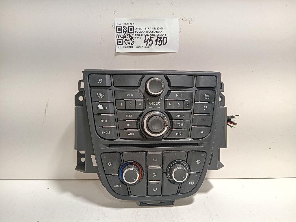 Pulsanti Comando Multifunzione 13337222 Opel Astra J 2010