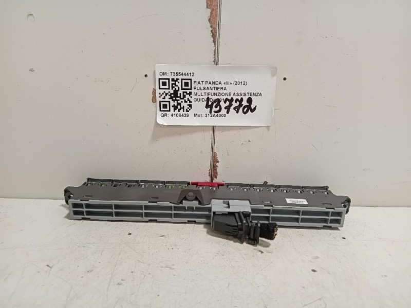 Pulsantiera Multifunzione Assistenza Guida 735544412 Fiat Panda III 2012
