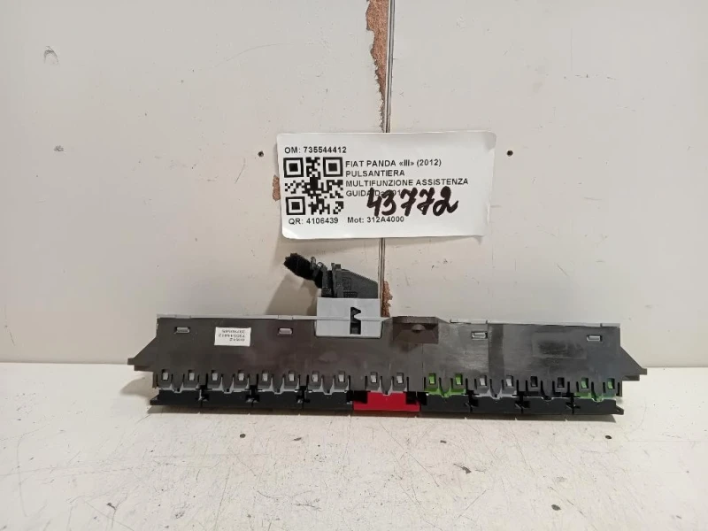 Pulsantiera Multifunzione Assistenza Guida 735544412 Fiat Panda III 2012