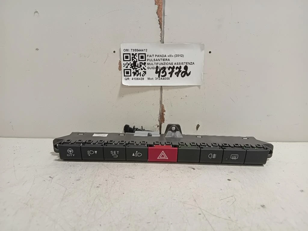 Pulsantiera Multifunzione Assistenza Guida 735544412 Fiat Panda III 2012