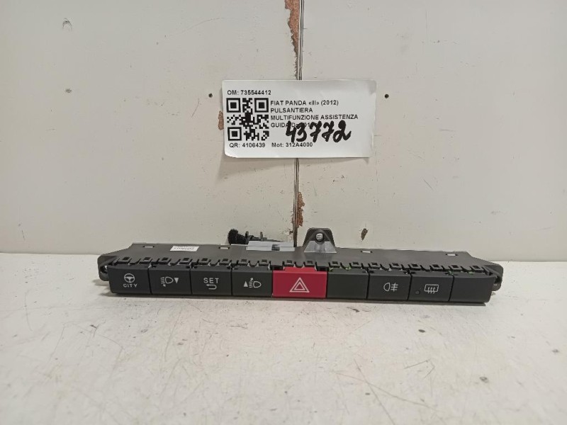 Pulsantiera Multifunzione Assistenza Guida 735544412 Fiat Panda III 2012