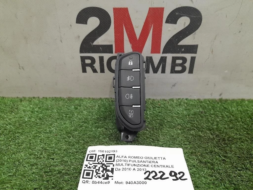 Pulsantiera Multifunzione Centrale 156102193 Alfa Romeo Giulietta 2010