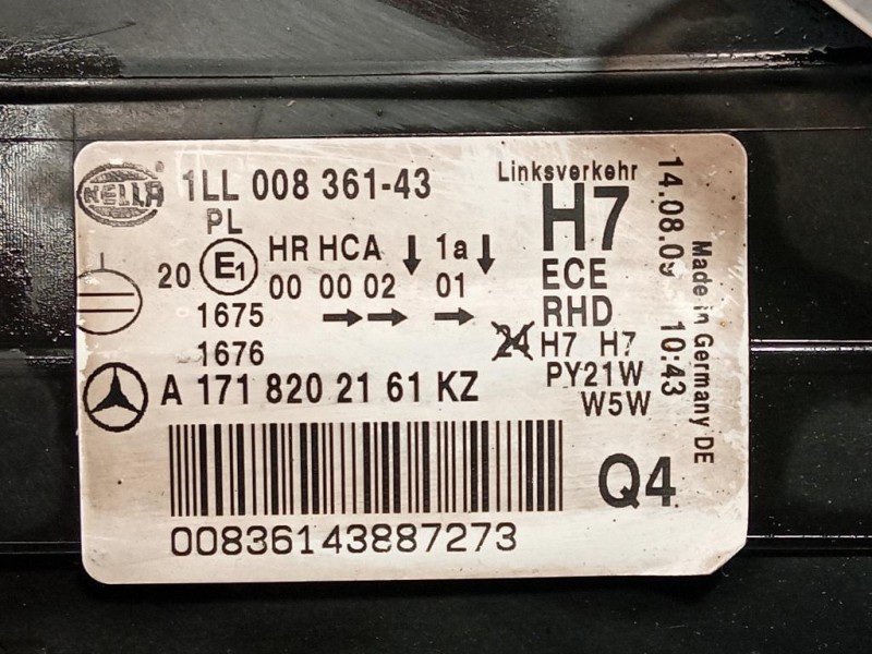 Proiettore ANT SX A1718202161KZ Mercedes Classe SLK R171 2004