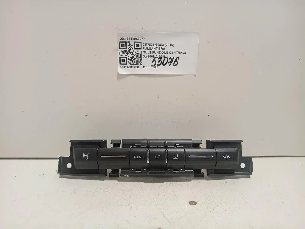 Pulsantiera Multifunzione Centrale 9811043277 Citroen DS3 2016