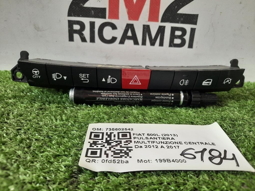 Pulsantiera Multifunzione Centrale 735602542 Fiat 500L 2013