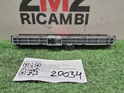 Pulsantiera Multifunzione Centrale 735544411 Fiat Panda III 2012