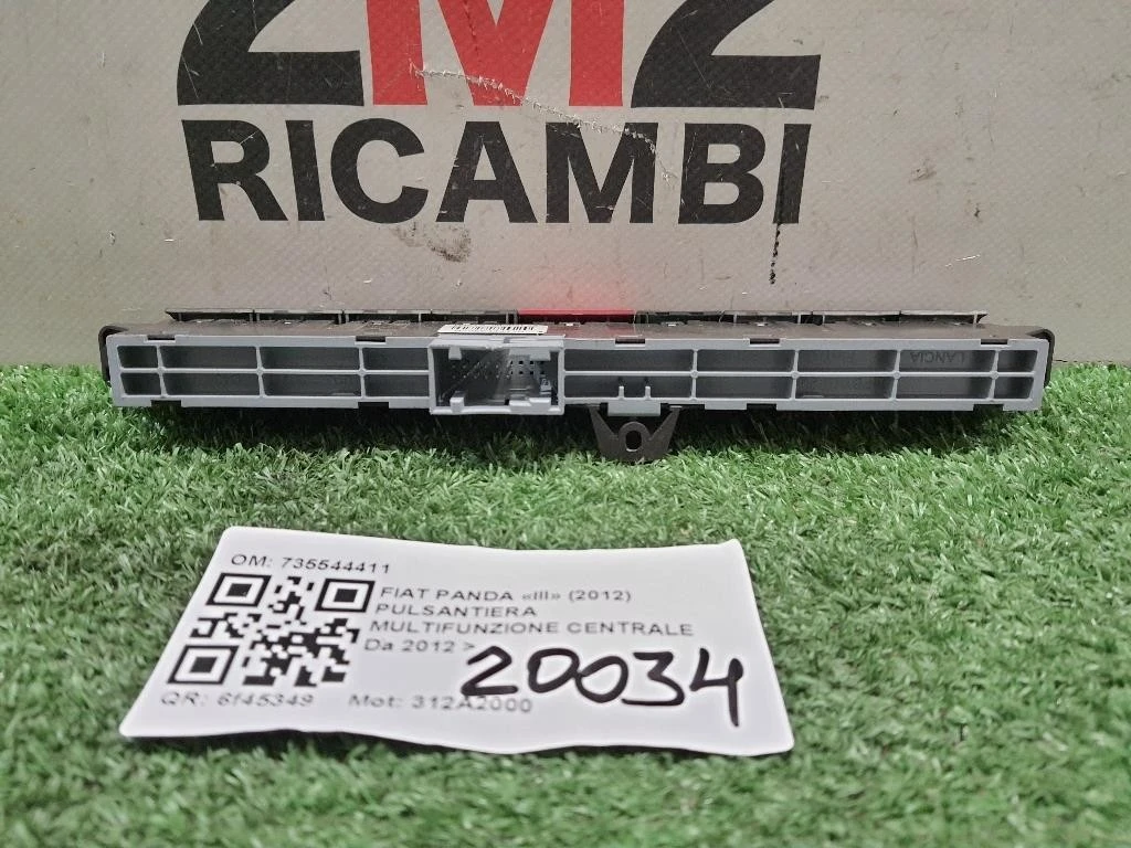 Pulsantiera Multifunzione Centrale 735544411 Fiat Panda III 2012