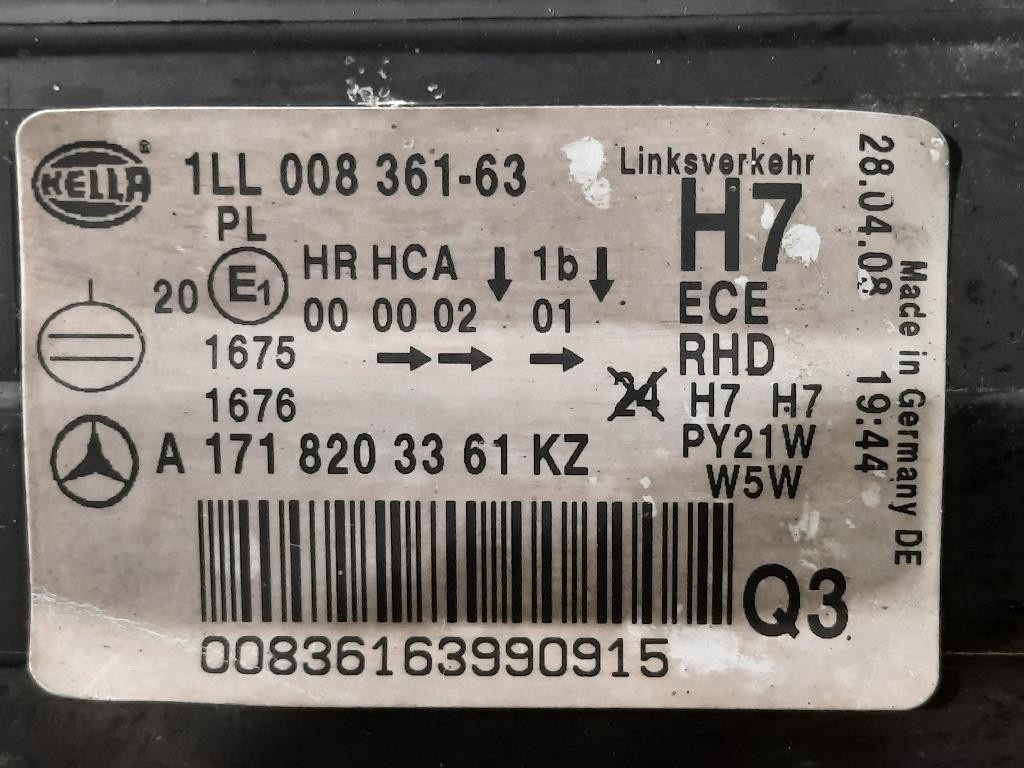 Proiettore ANT SX A1718203361 Mercedes Classe SLK R171 2008