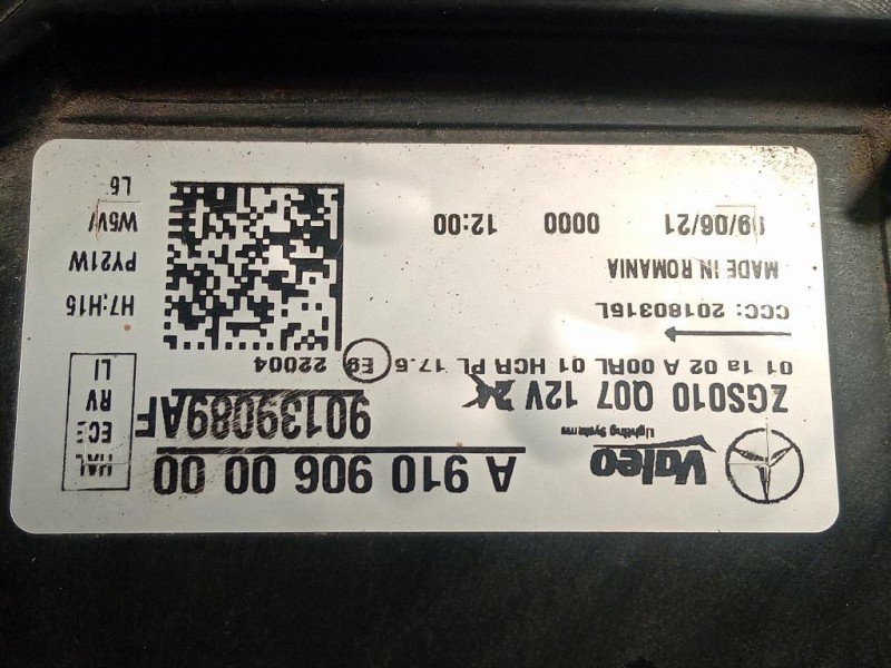 Proiettore ANT SX A 910 906 00 00 Mercedes Sprinter IV 2018