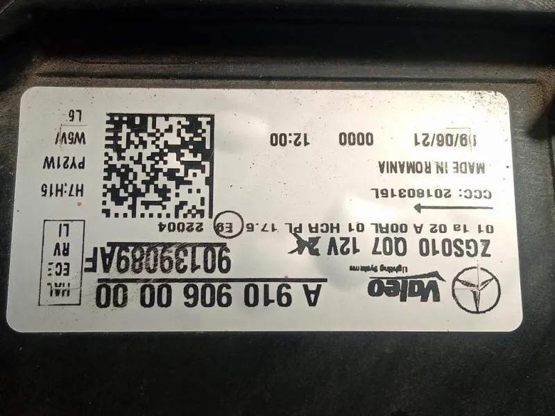 Proiettore ANT SX A 910 906 00 00 Mercedes Sprinter IV 2018