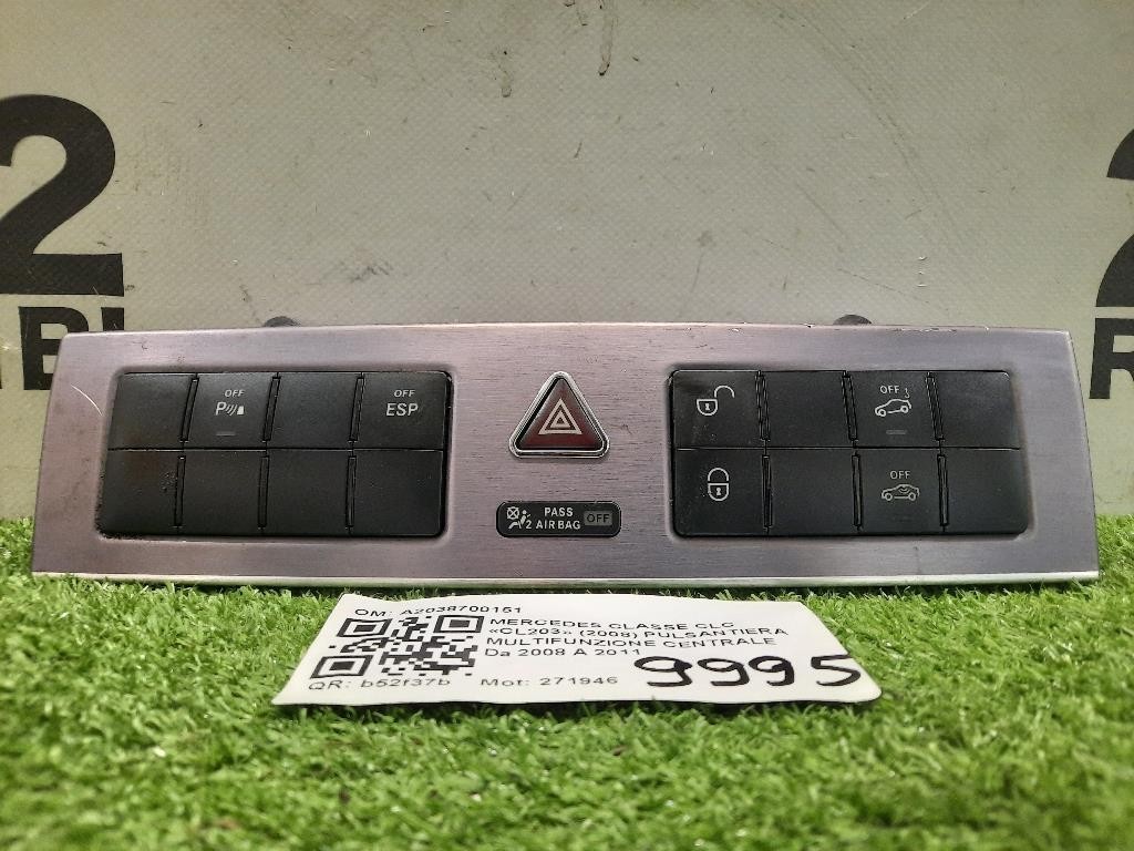 Pulsantiera Multifunzione Centrale A2038700151 Mercedes Classe CLC Cl203 2008