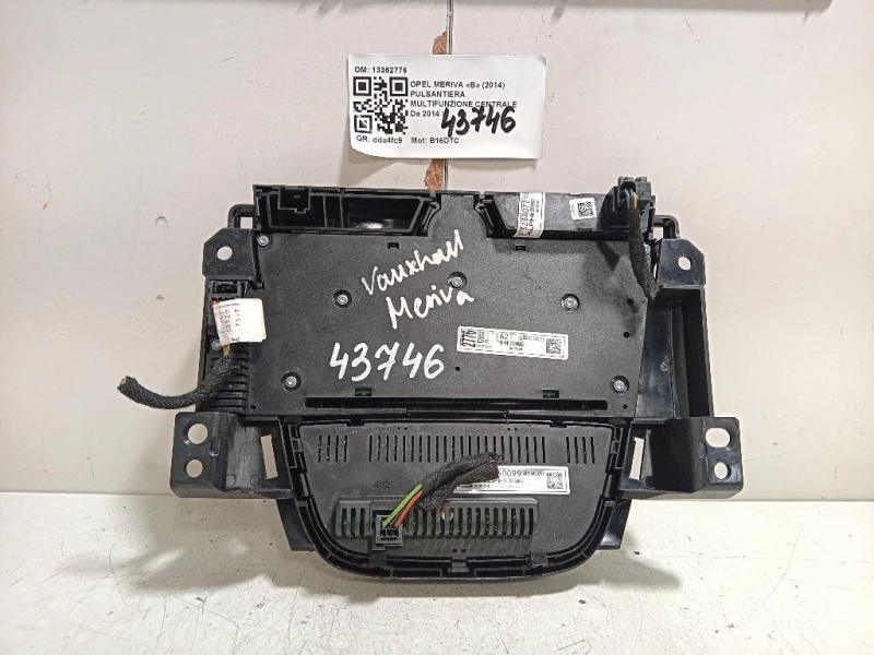 Pulsantiera Multifunzione Centrale 13362776 Opel Meriva B 2014