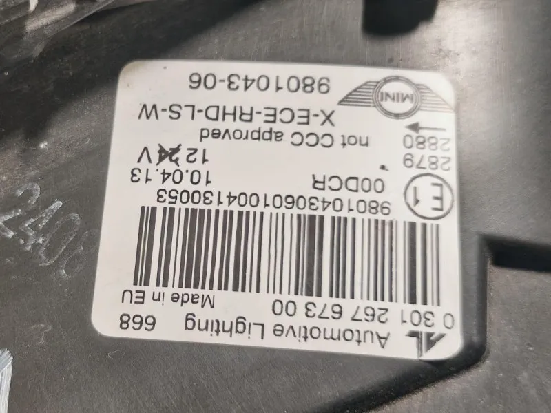 Proiettore ANT SX 030126767300 Mini Countryman Cooper R60 2010