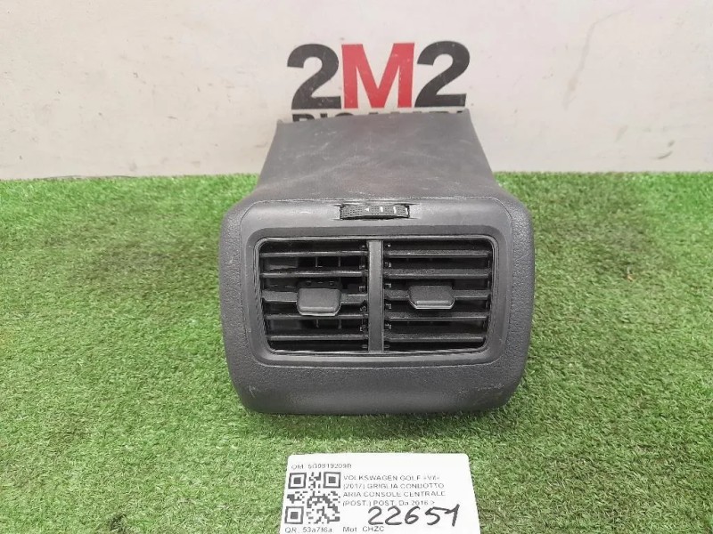 Griglia Condotto ARIA Console Centrale POST POST 5G0819209B Volkswagen GOLF VII 2017