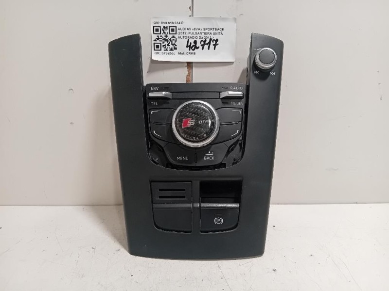 Pulsantiera Unità Autoradio 8V0919614P Audi A3 8VA Sportback 2012